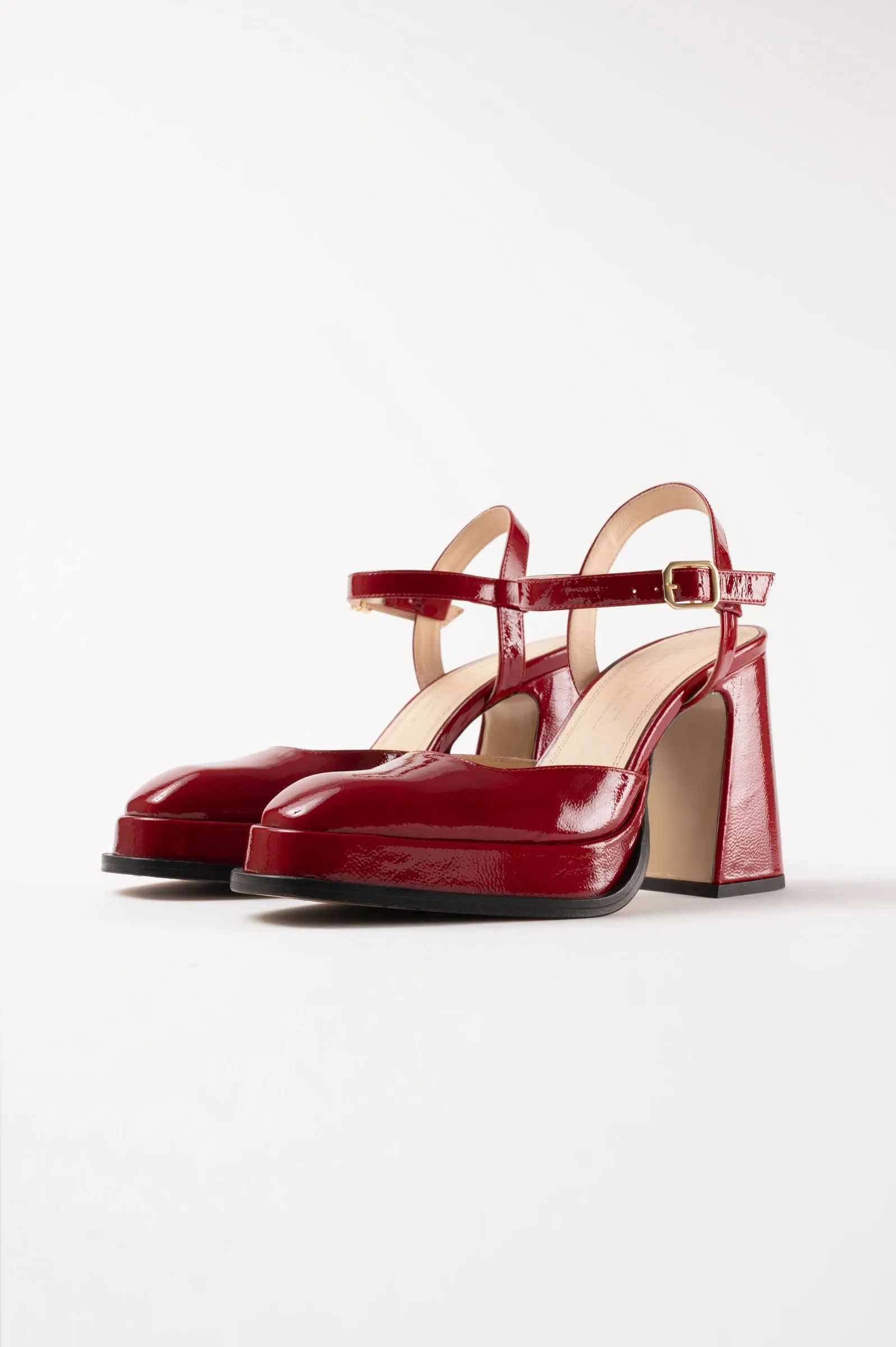 MALASANA - Berry Patent Leather Platform Pumps