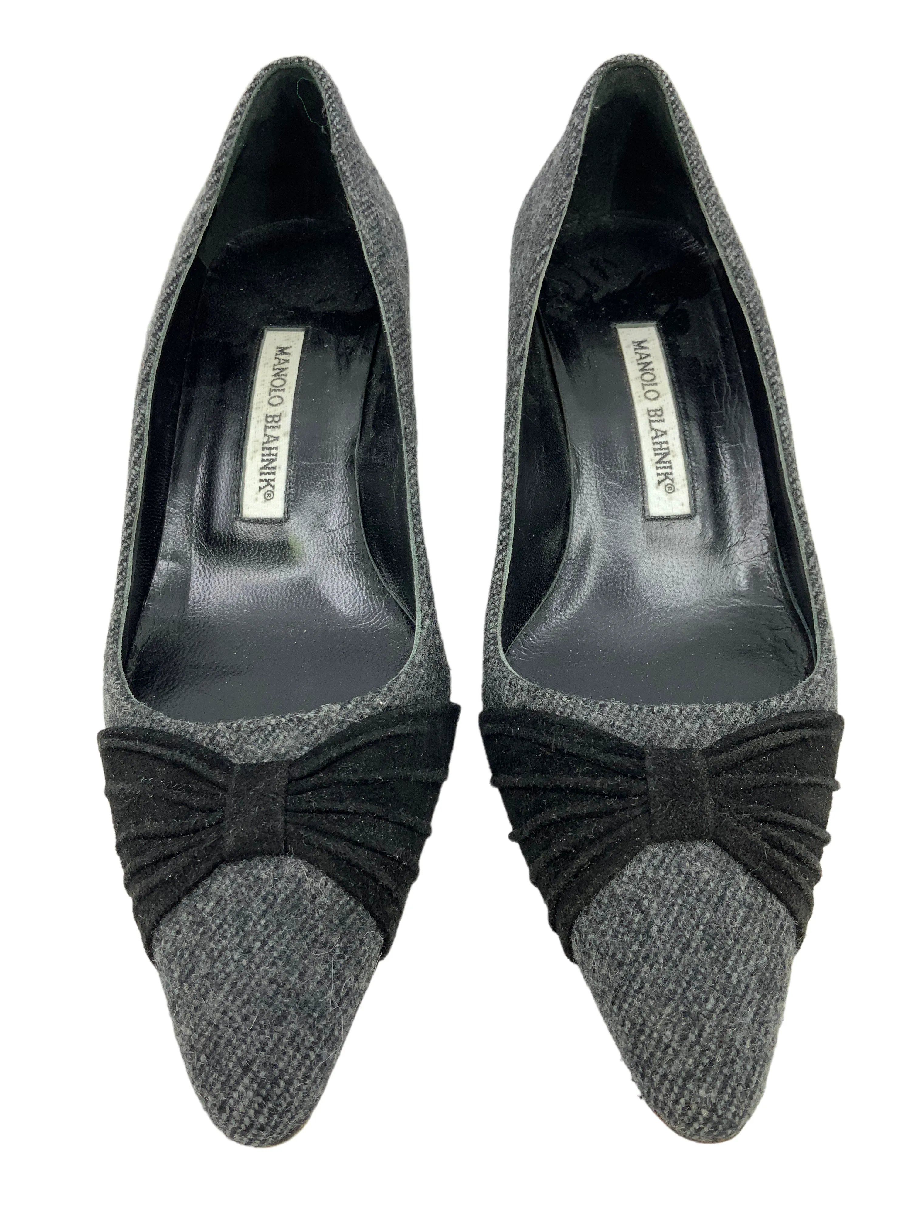 Elegant Fabric Suede Vamp Pumps by Manolo Blahnik in Size 7.5