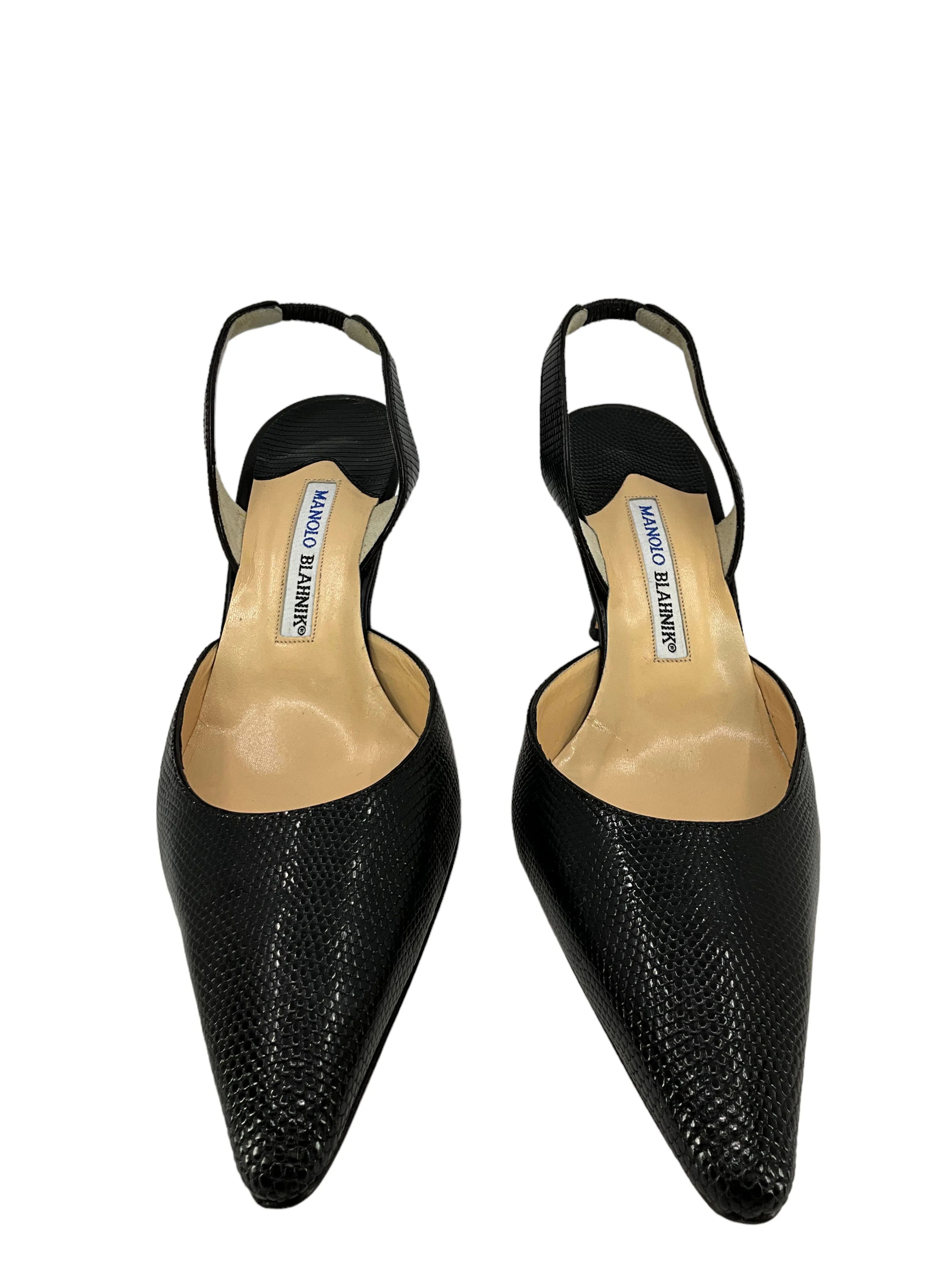 Manolo Blahnik Lizard Slingback Shoes