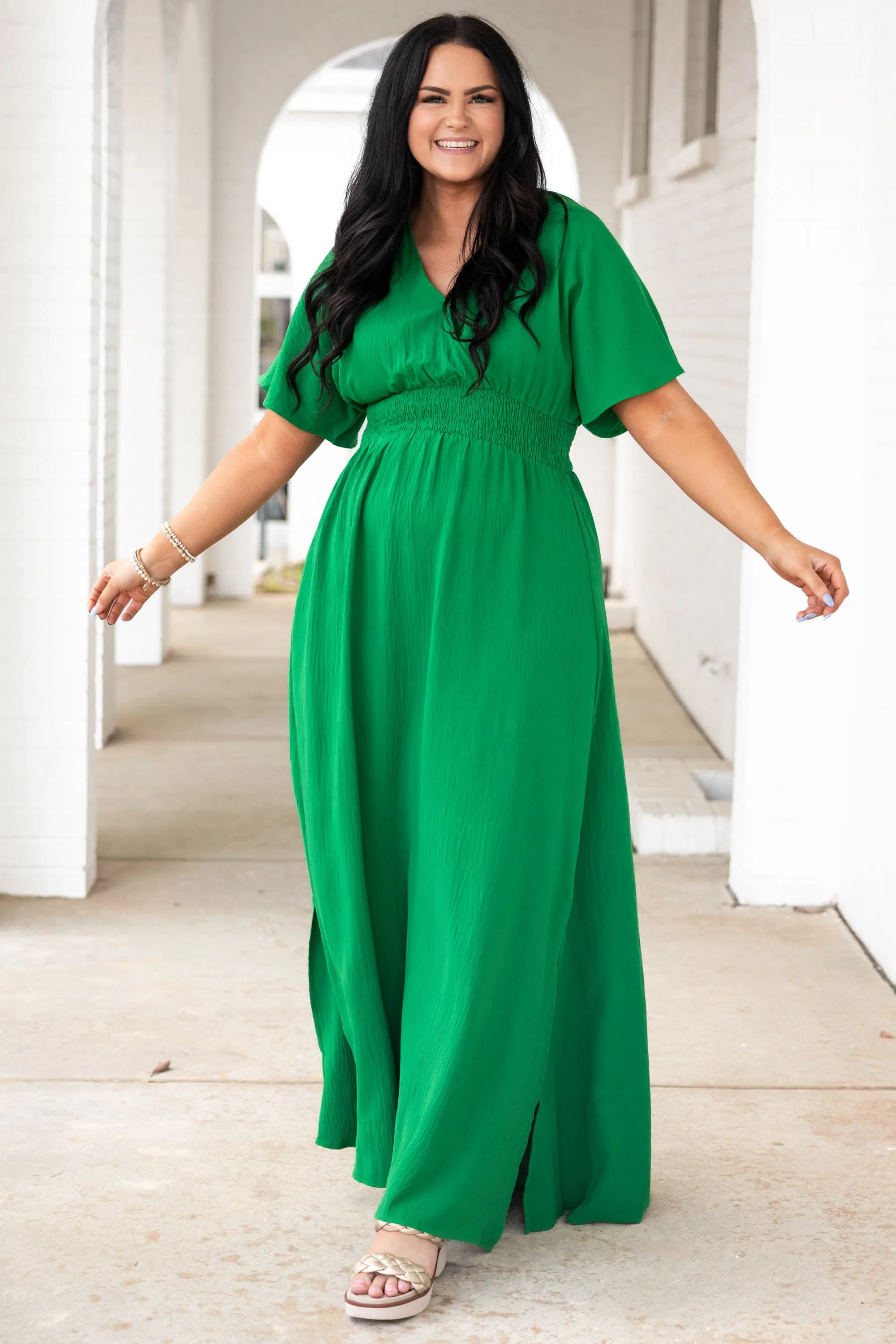 Maxi Dress - Kelly Green - Shop Feeling Good Style