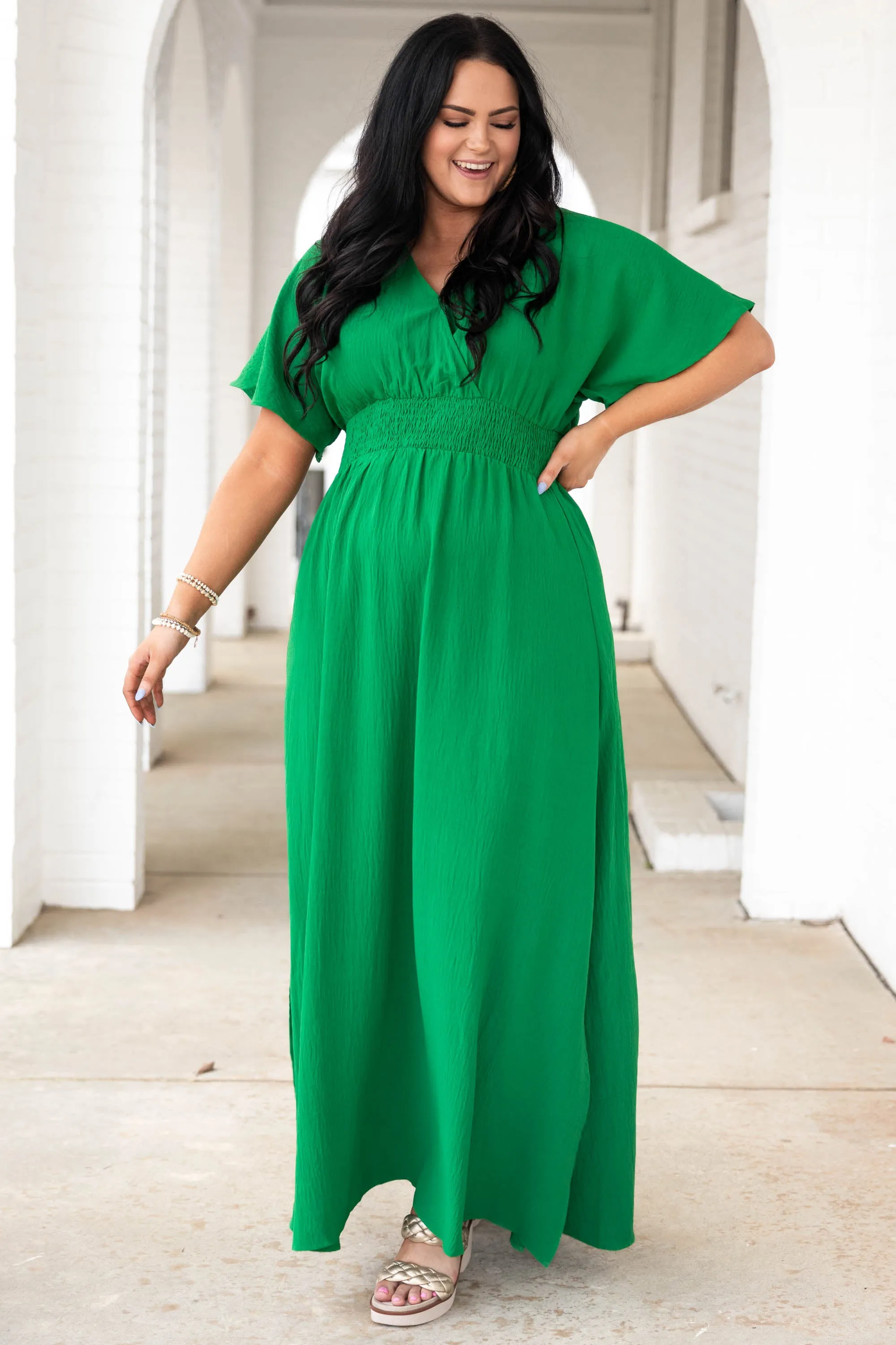 Maxi Dress - Kelly Green - Shop Feeling Good Style