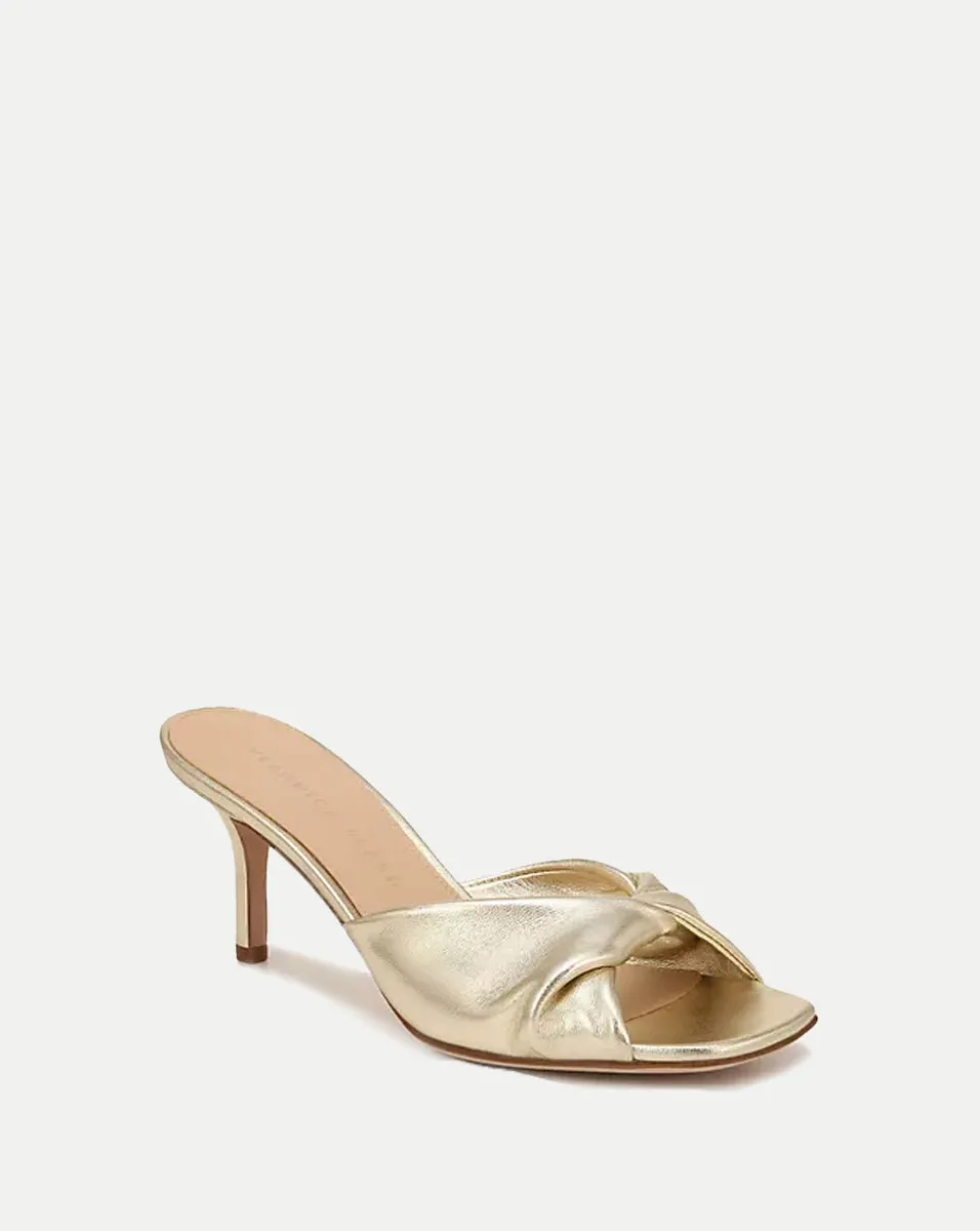 Melli Twisted Leather Mules - Platinum