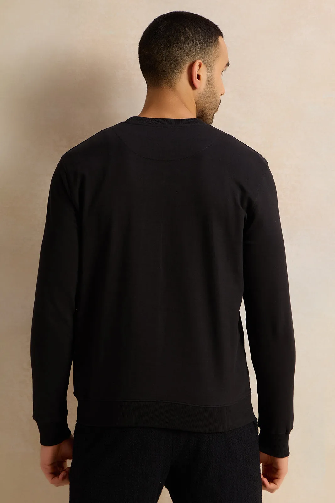 Men Black Printed Sweatshirt