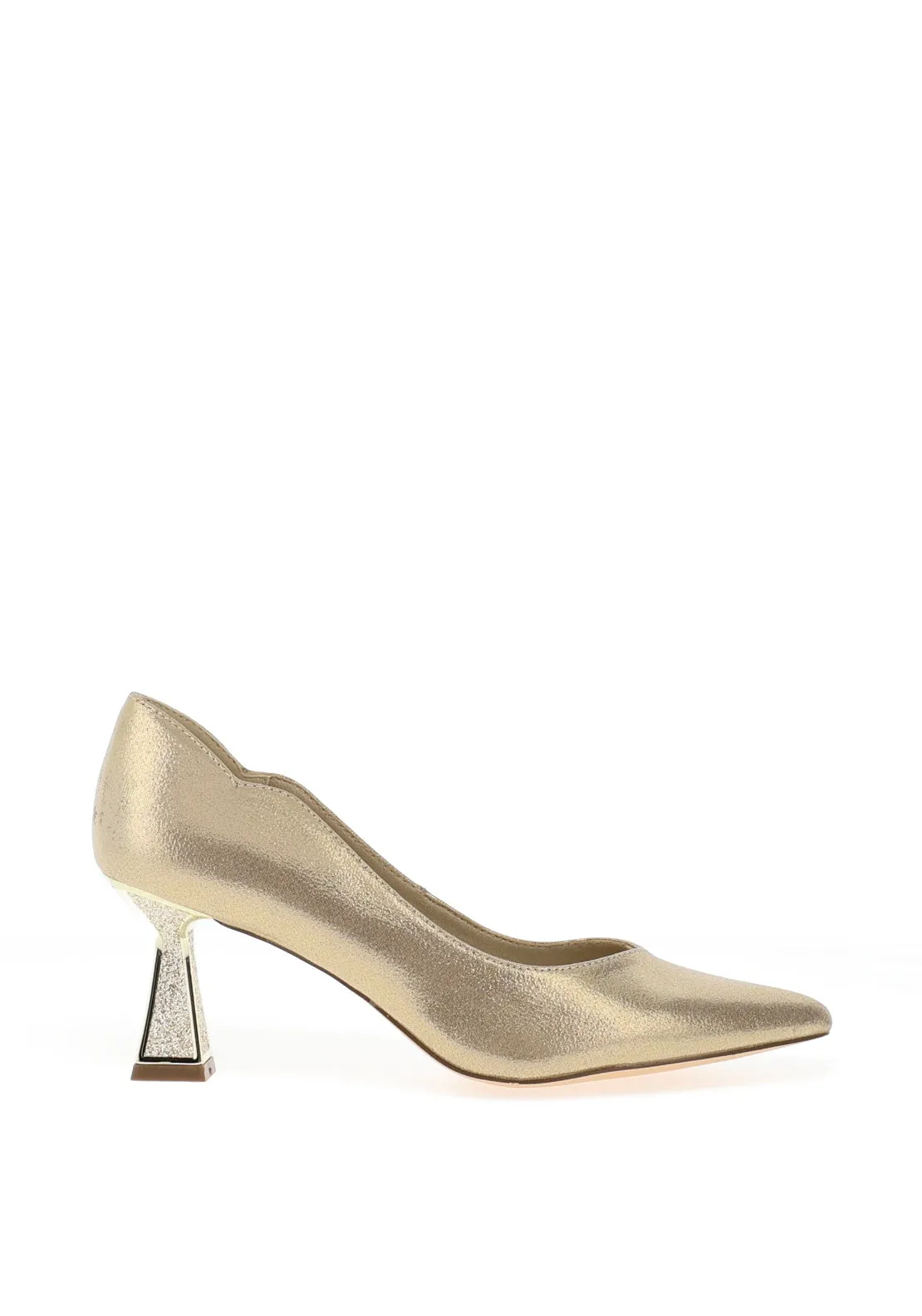 Menbur Shimmer Effect Pointed Toe Heels, Gold