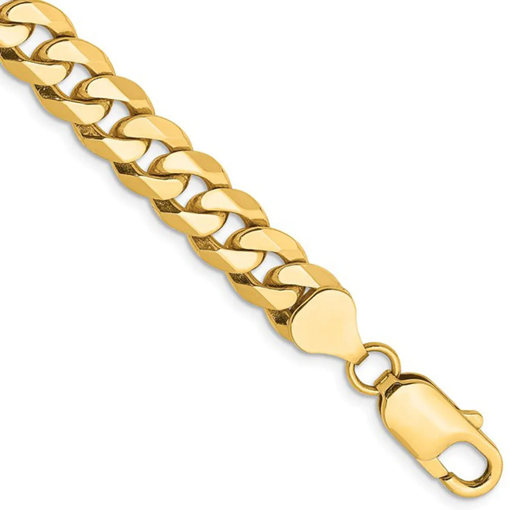 Men's 10k Yellow Gold 11mm Hollow Miami Cuban (Curb) Chain Bracelet