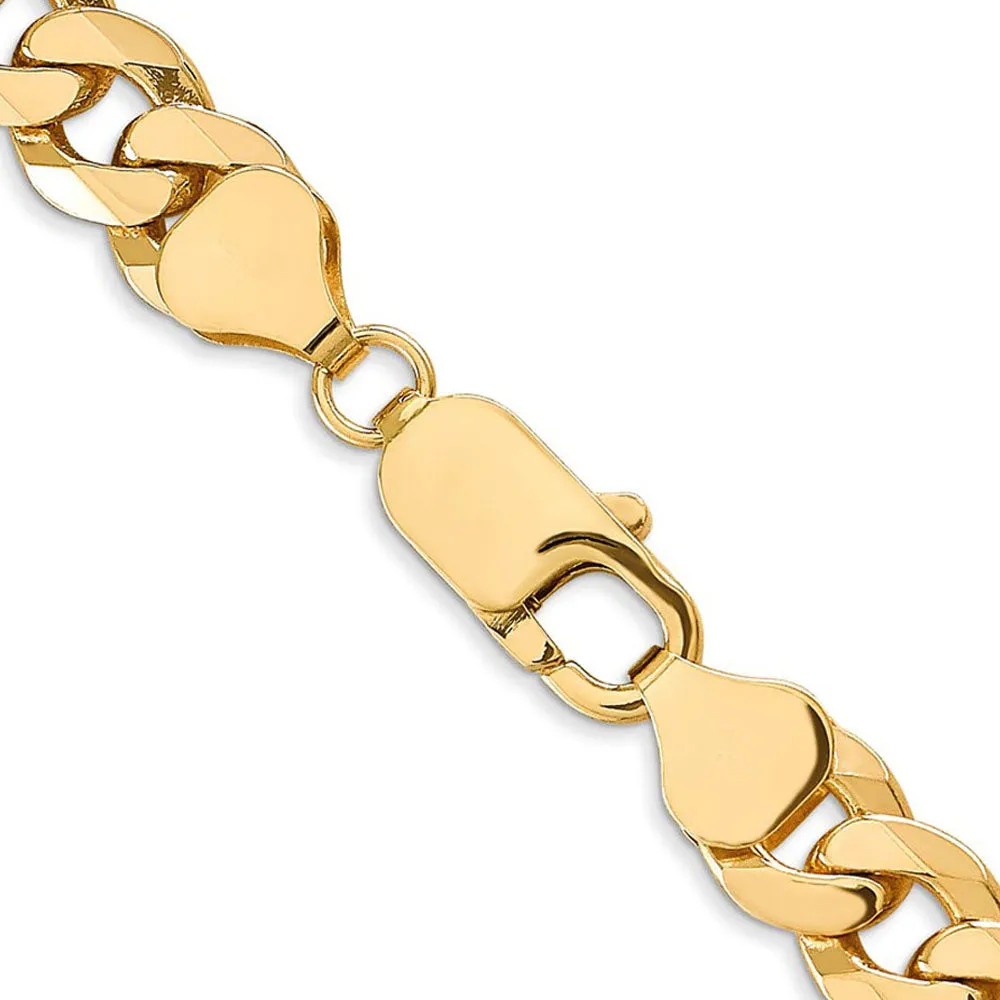 Men's 10k Yellow Gold 11mm Hollow Miami Cuban (Curb) Chain Bracelet