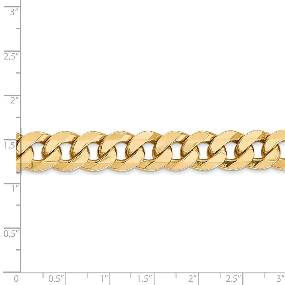 Men's 10k Yellow Gold 11mm Hollow Miami Cuban (Curb) Chain Bracelet