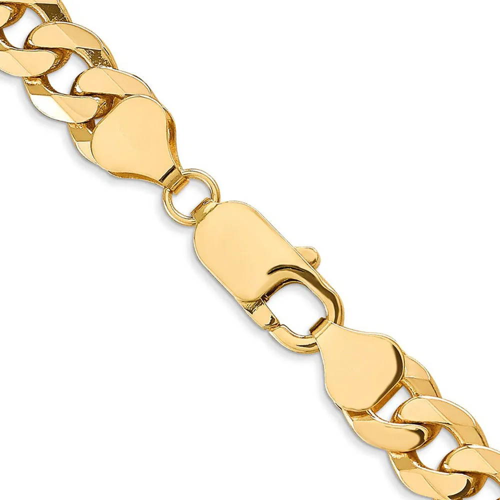 Men's 10k Yellow Gold 9.3mm Hollow Miami Cuban (Curb) Chain Bracelet