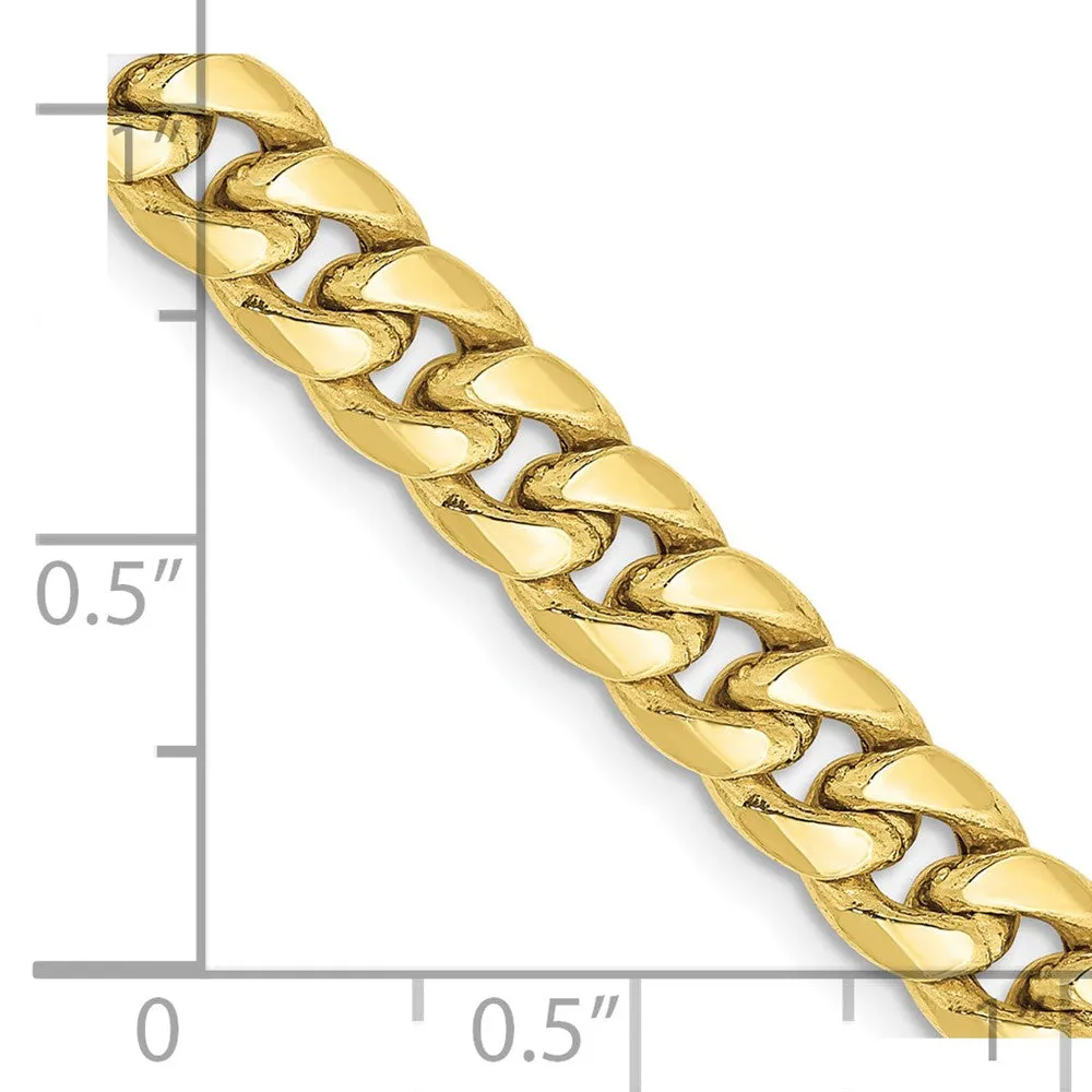 Men's 6mm 10K Yellow Gold Hollow Cuban Curb Chain Necklace