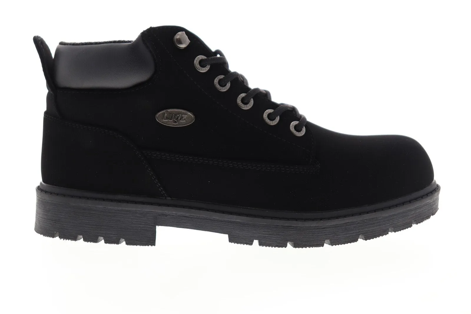 Mens Black Chukka Boots - Lugz Warrant Slip Resistant MWARND-001 Black Lace Up Boots