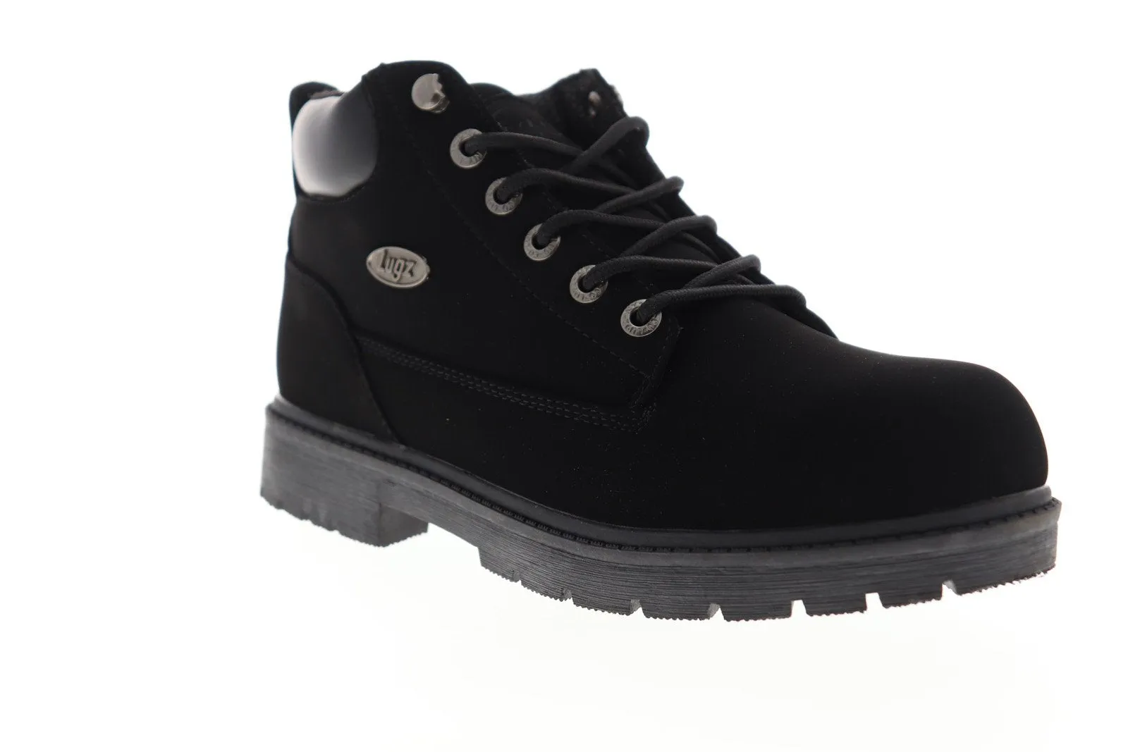 Mens Black Chukka Boots - Lugz Warrant Slip Resistant MWARND-001 Black Lace Up Boots