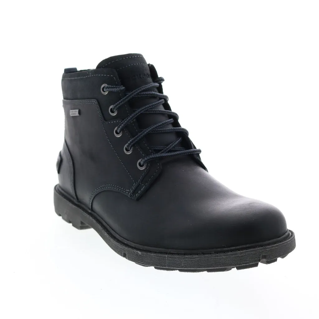 Mens Black Leather Chukka Boots - Rockport Rugged Bucks II CH6592