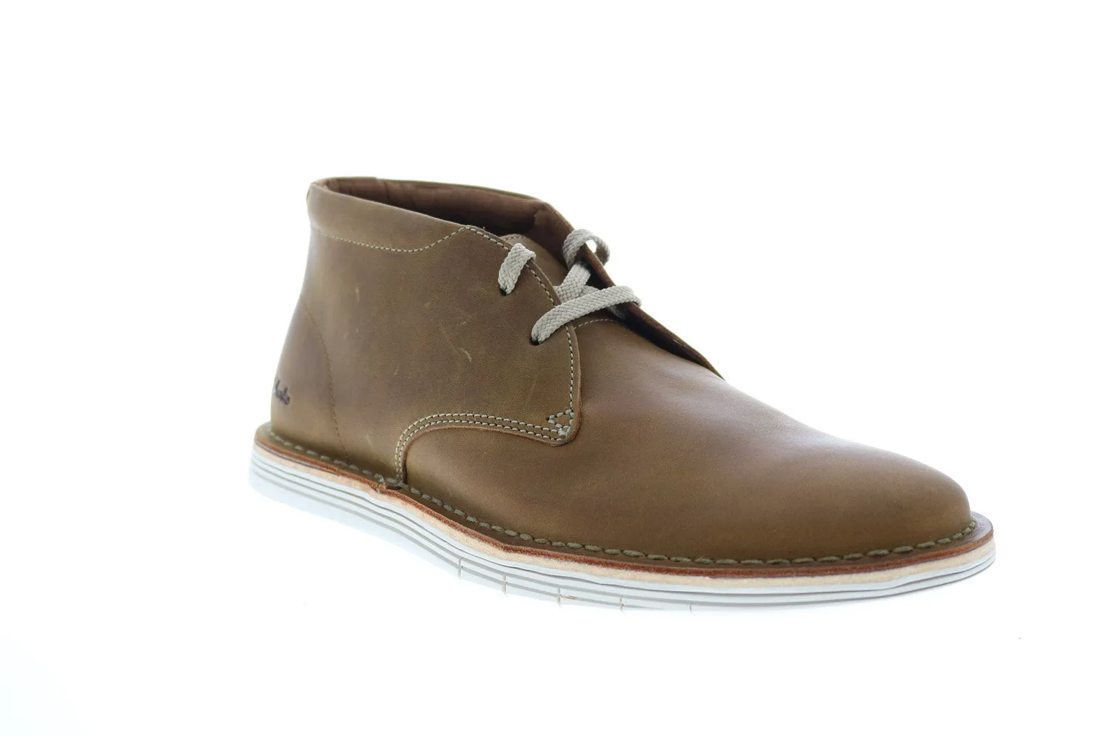 Men's Brown Leather Lace Up Chukka Boots - Clarks Forge Stride 26149658