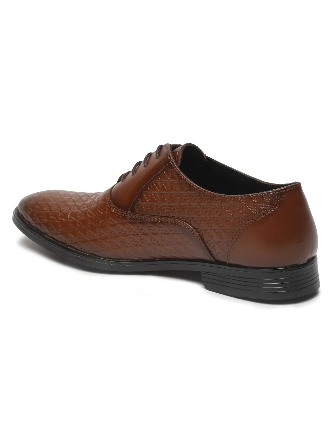 Mens Brown Texture Leather Formal Shoes