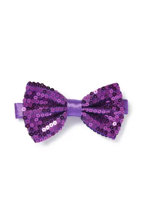 Purple Sequin Bow Tie for Men