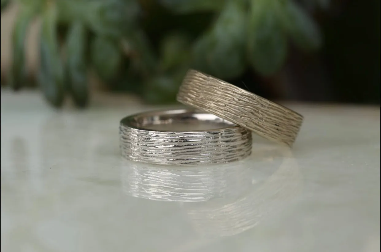 Mens Textured Band 6.5mm