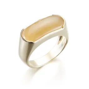 Men's Yellow Jade Ring