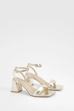 Metallic Padded Strappy Two Part Heels