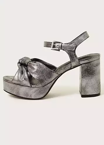 Metallic Twist Knot Platform Heels by Monsoon | Look Again