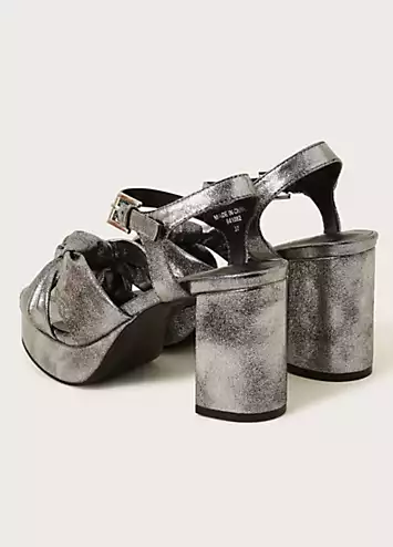 Metallic Twist Knot Platform Heels by Monsoon | Look Again