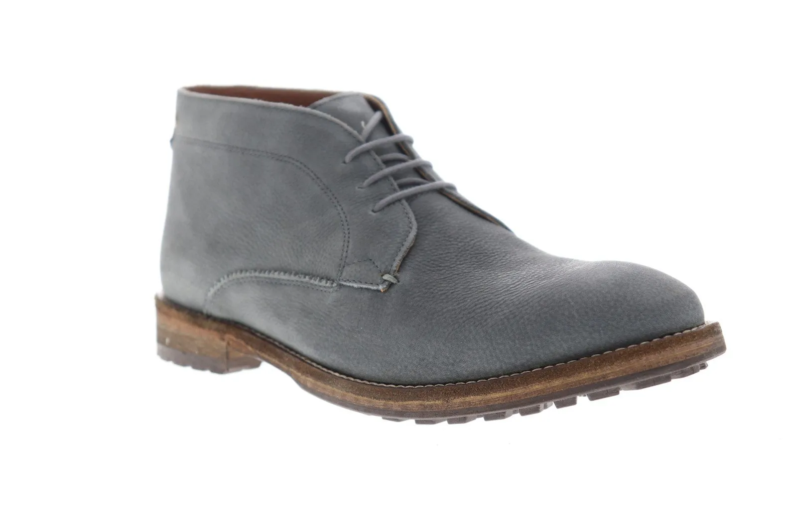 MFW519 Grey Leather Chukka Boots by Frank Wright Bank