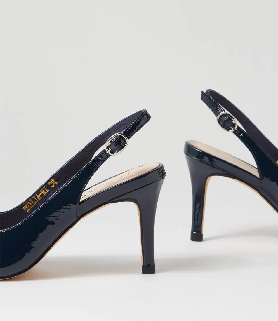 MIDAS Beylia Navy Patent Leather Heels