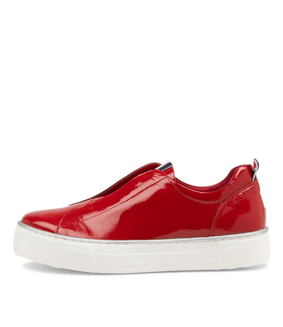 MIDAS Feathers Red Patent Leather Sneakers