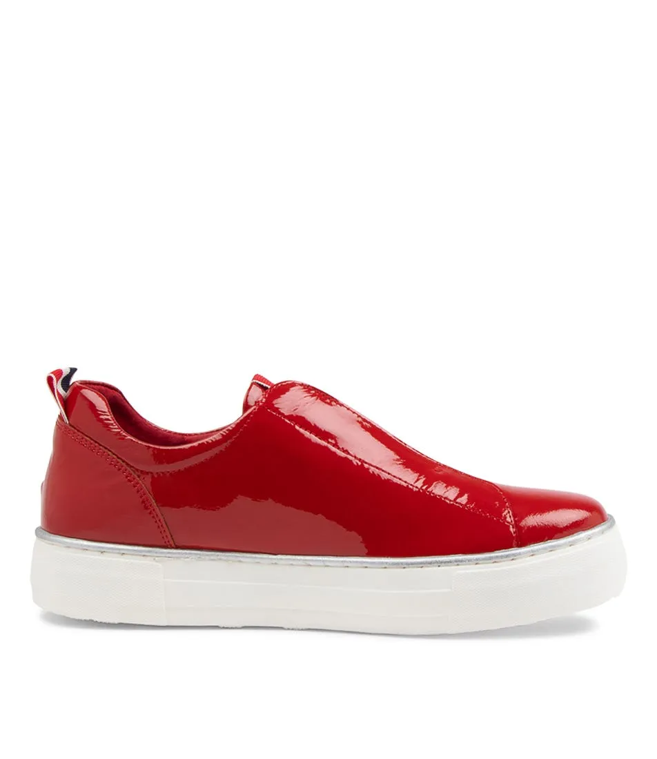 MIDAS Feathers Red Patent Leather Sneakers