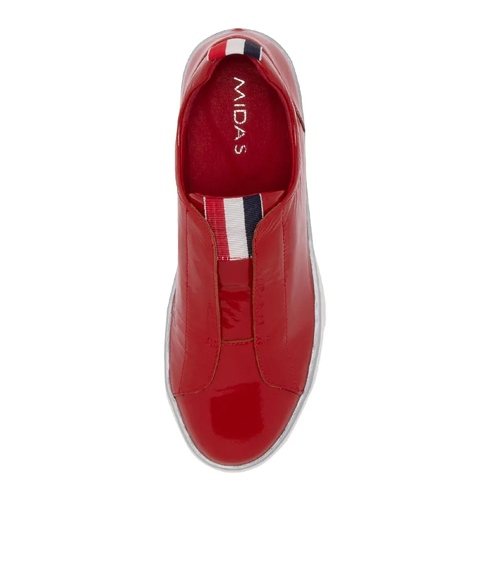 MIDAS Feathers Red Patent Leather Sneakers