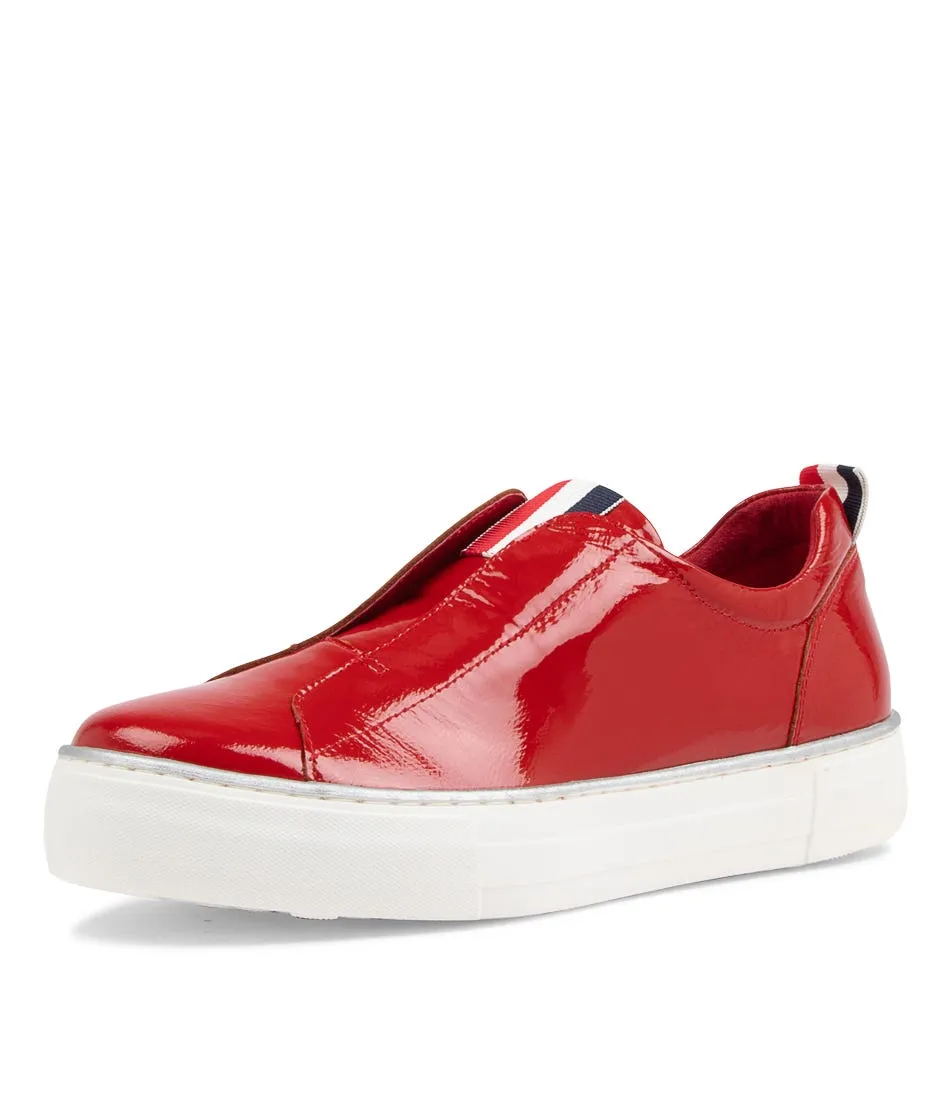 MIDAS Feathers Red Patent Leather Sneakers