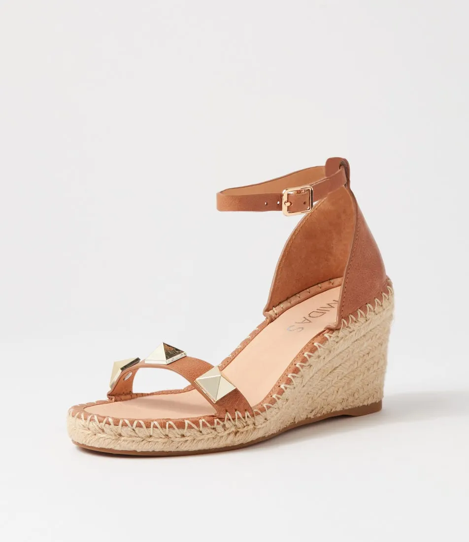 Chic Gillies Tan Leather Wedges