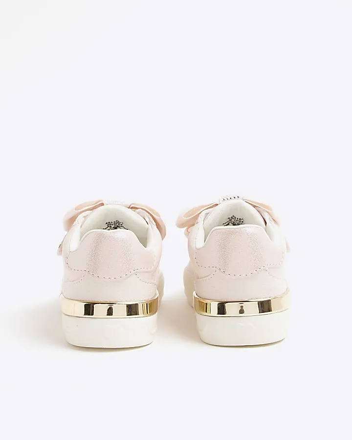 Mini Girls Pink Bow Trainers