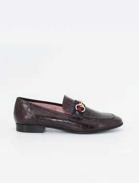 Brown leather Belfiore loafers.