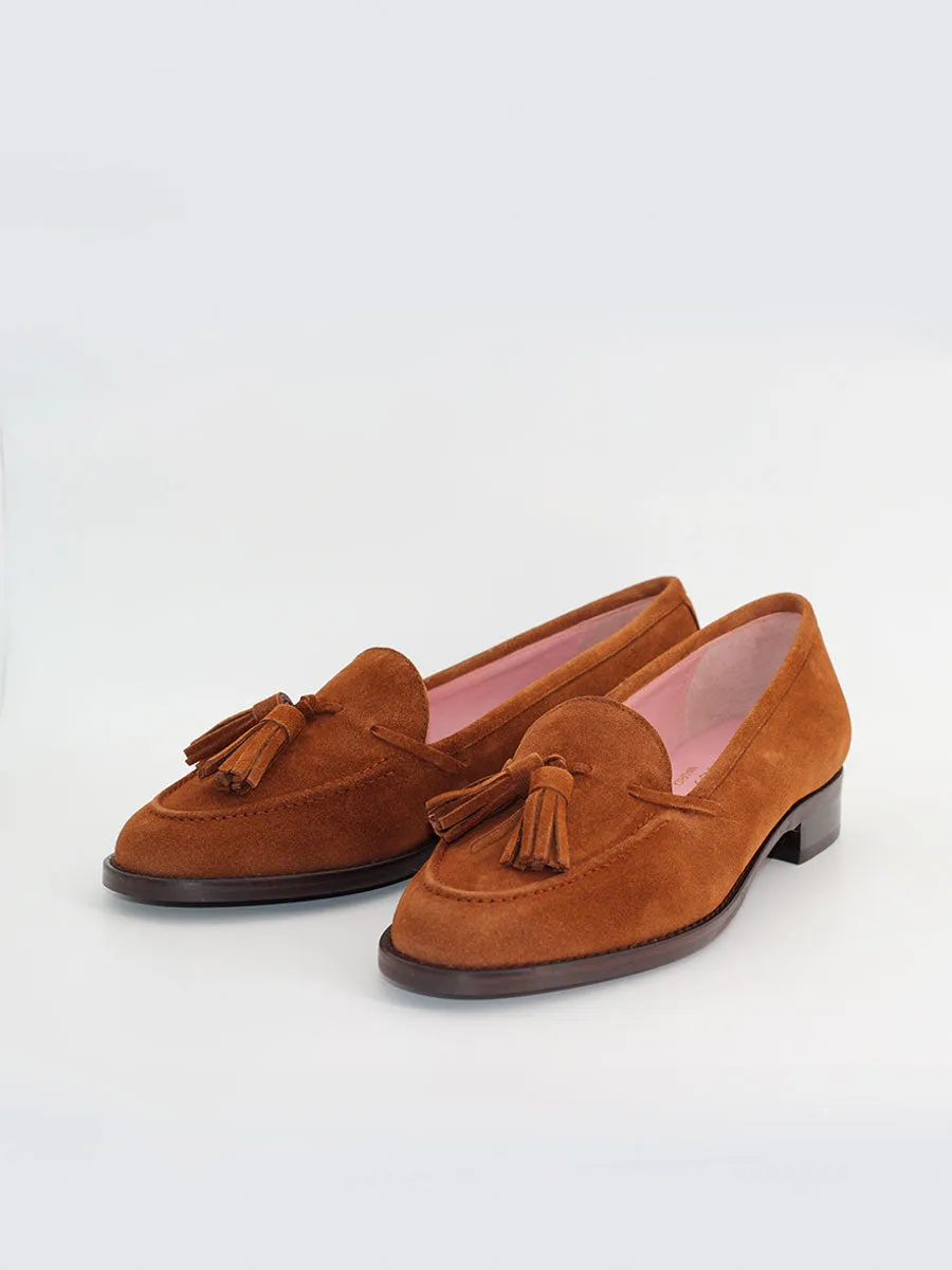 Women's Leather Tan Ibiza Suede Loafers