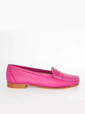 Mocasines de mujer Roma en piel de color fucsia