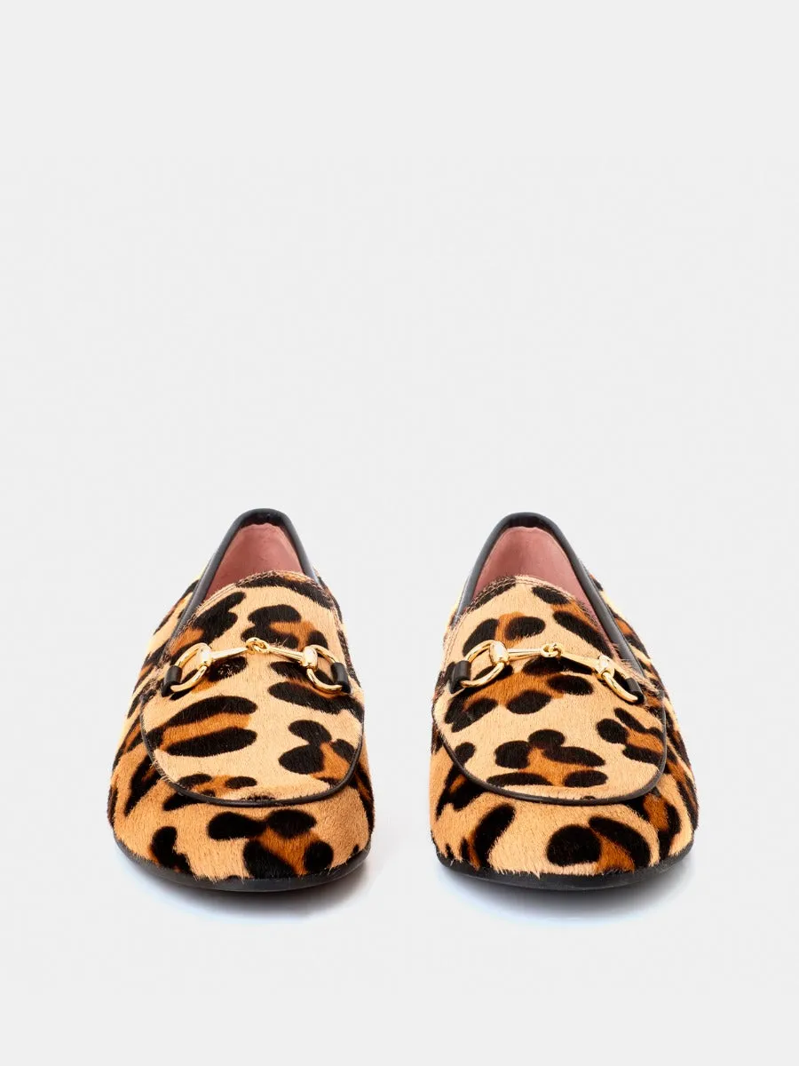 Leopard print leather loafers - Génova.