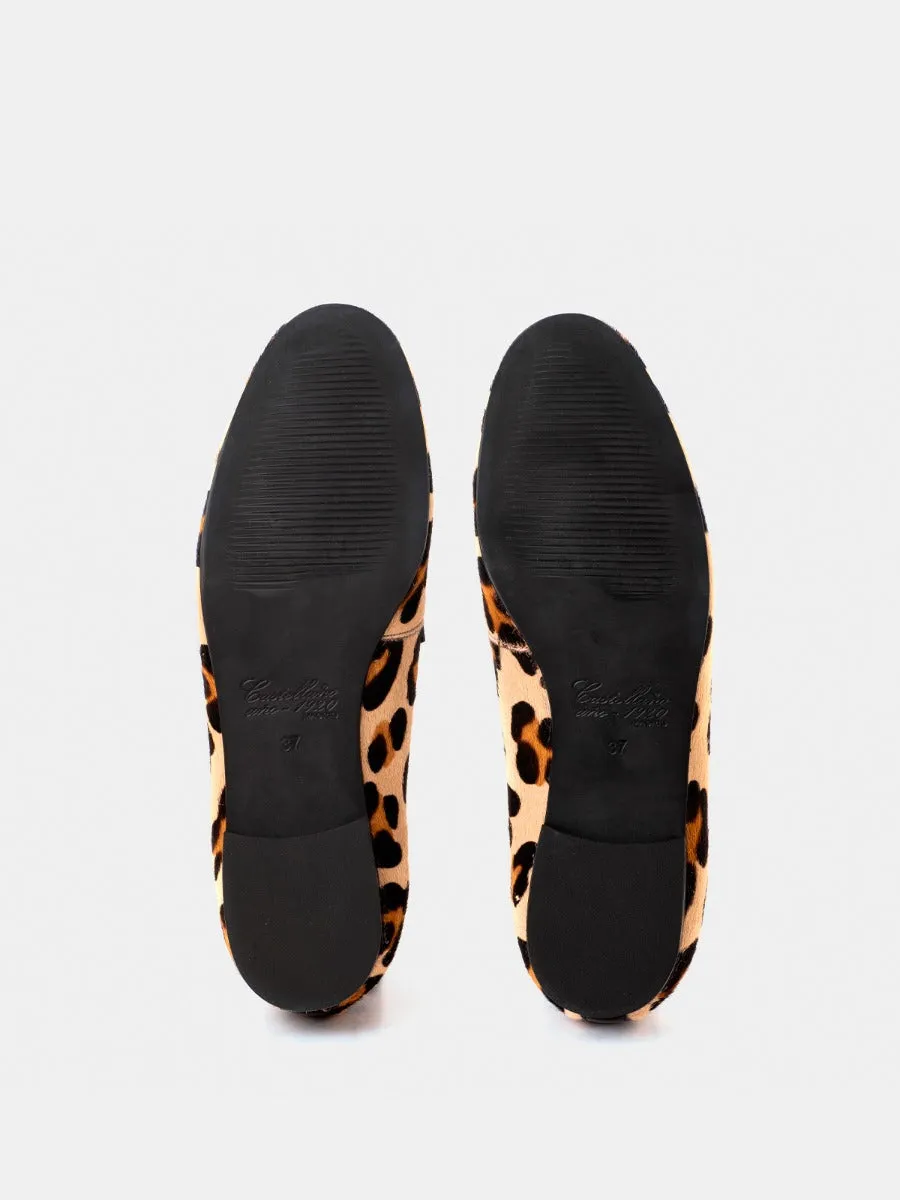 Leopard print leather loafers - Génova.