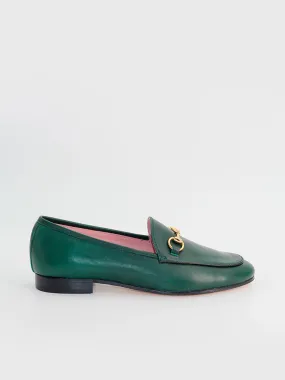 Mocasines Génova piel coy color verde alga