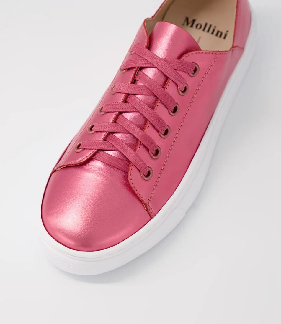 MOLLINI Oskher Guava Metallic Leather Sneakers