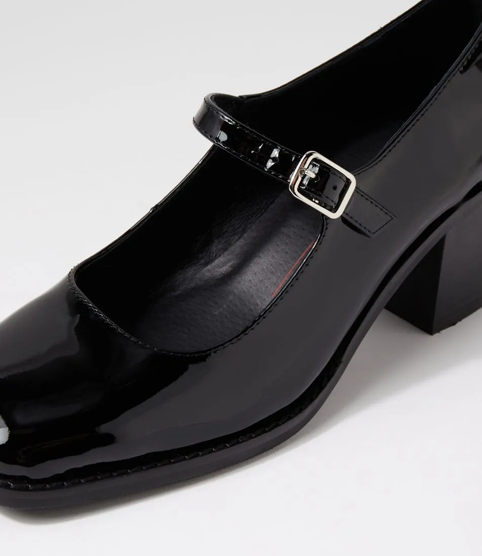 MOLLINI Swade Black Patent Leather Mary Jane Heels