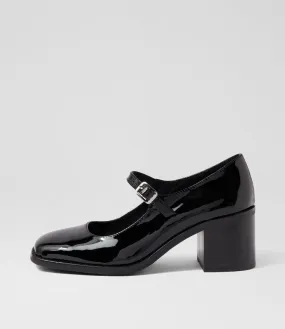 MOLLINI Swade Black Patent Leather Mary Jane Heels