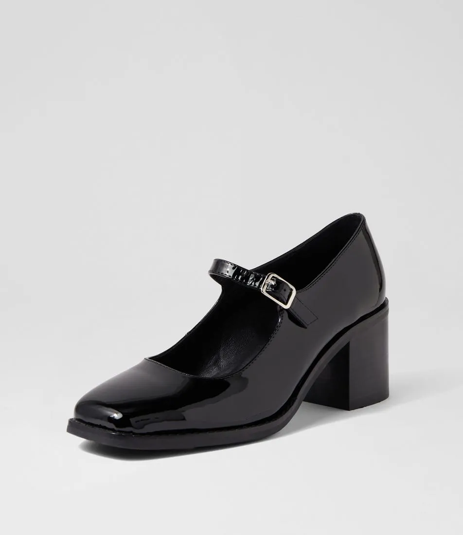 MOLLINI Swade Black Patent Leather Mary Jane Heels