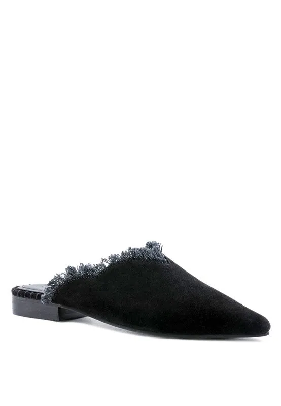 MOLLY  FRAYED LEATHER MULES For Women