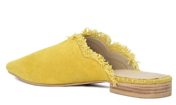 MOLLY  FRAYED LEATHER MULES For Women