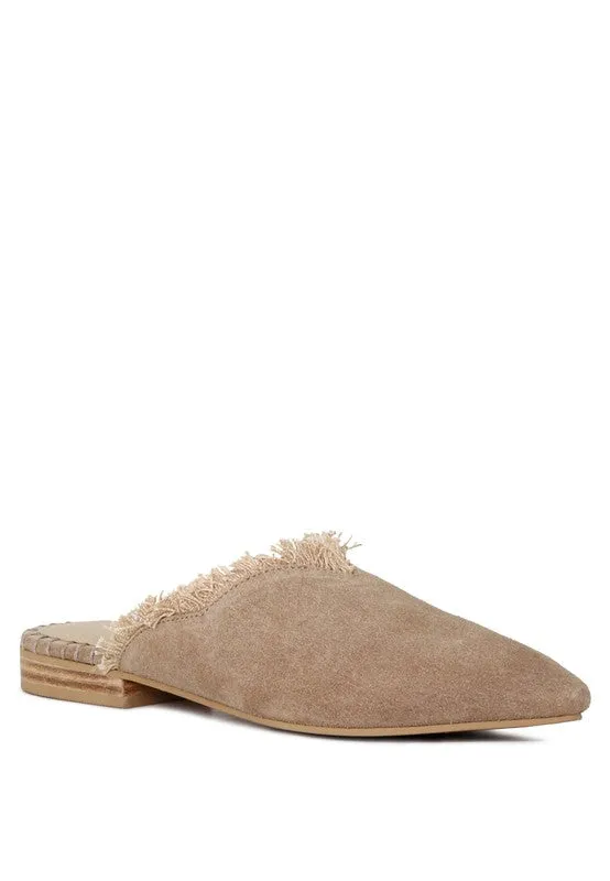 MOLLY  FRAYED LEATHER MULES For Women