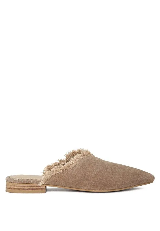 MOLLY  FRAYED LEATHER MULES For Women