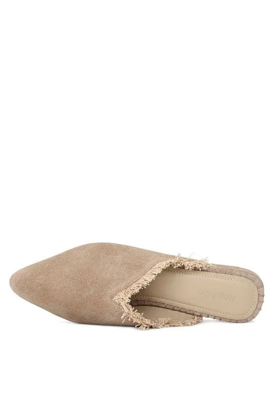 MOLLY  FRAYED LEATHER MULES For Women