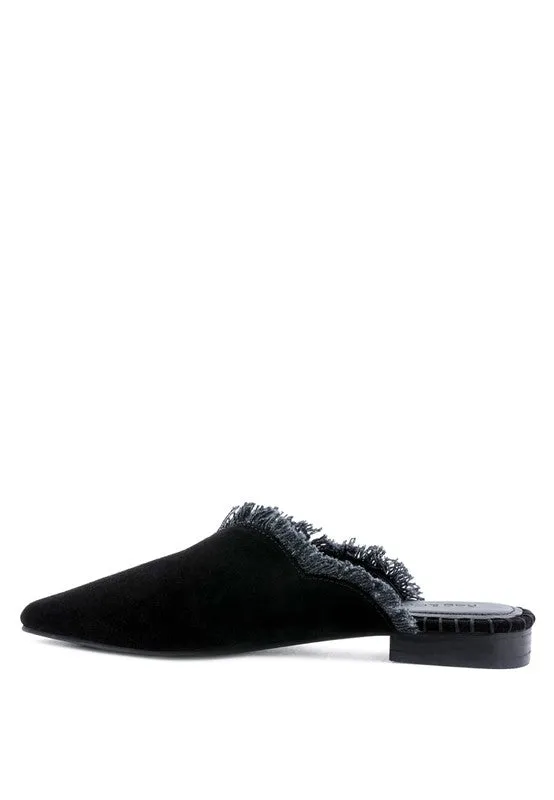 MOLLY  FRAYED LEATHER MULES For Women