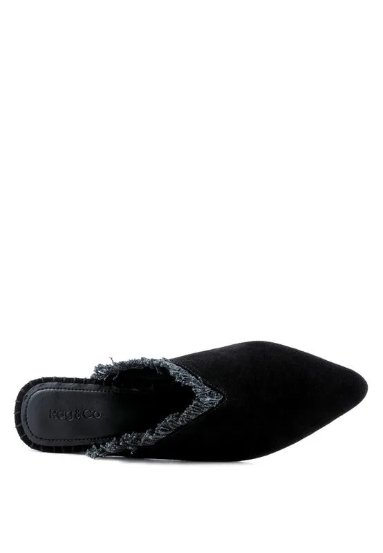 MOLLY  FRAYED LEATHER MULES For Women