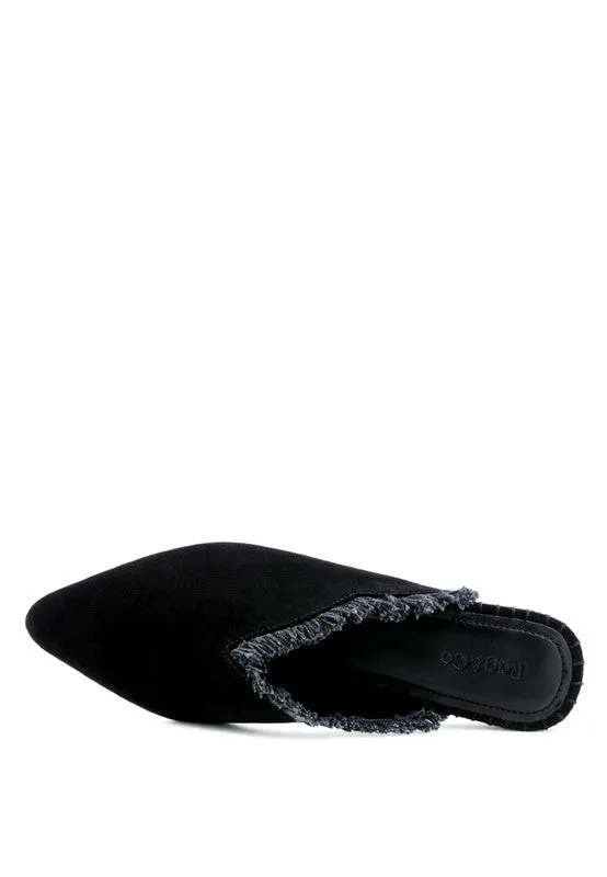 MOLLY  FRAYED LEATHER MULES For Women